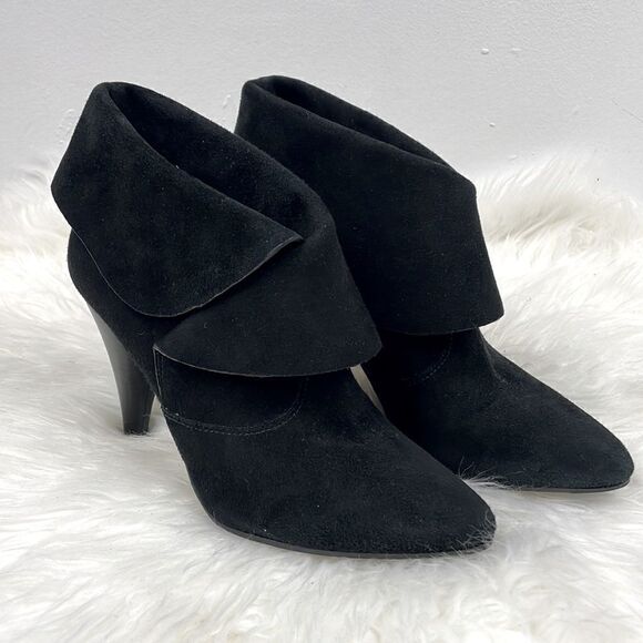 VIA SPIGA black suede ankle heel booties 7M - Picture 1 of 10
